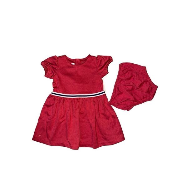 Ralph Lauren Baby Girl Red Cotton Jersey Dress Size 12M - Picture 5 of 10